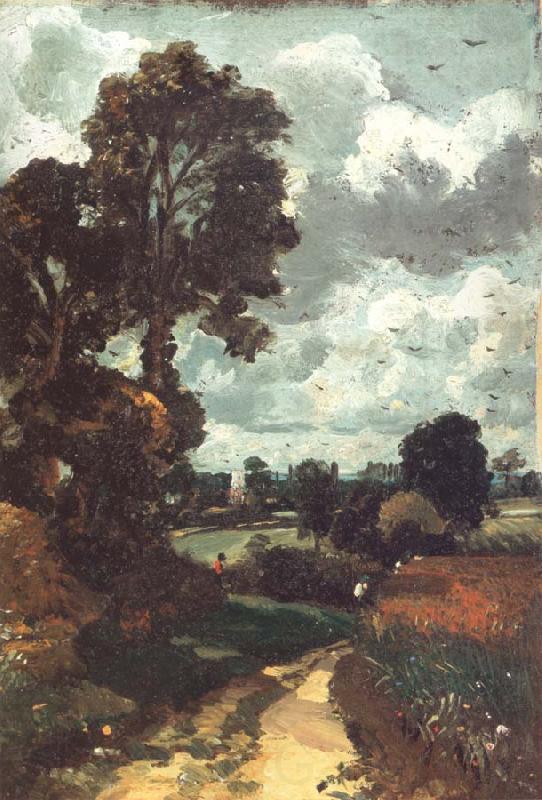 John Constable A country lane,with a church in the distance Spain oil painting art